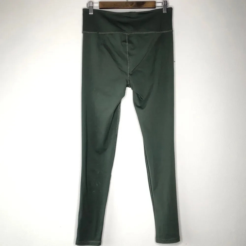Peach Green High Rise‎ Glossy Faux Leather Front Matte Back Legging Size L - Picture 8 of 11